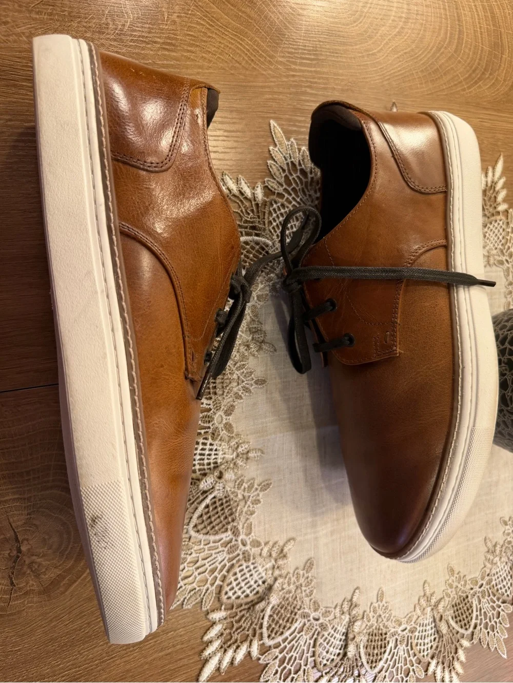 Men’s Franco Fortini Brown Leather Cognac Athletic Style Oxfords size 11.5M md i